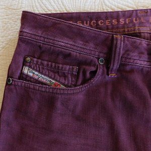 Diesel Safado merlot slim straight cotton jeans 32